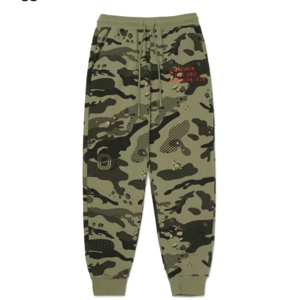 OVERTIME Men's‎ Flight Unit Joggers Camo Green Size XL New
